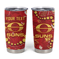 Personalized Gold Coast Suns Tumbler Cup Aboriginal Pattern with Graffiti Style