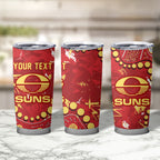 Personalized Gold Coast Suns Tumbler Cup Aboriginal Pattern with Graffiti Style