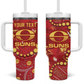 Personalized Gold Coast Suns Tumbler With Handle Aboriginal Pattern with Graffiti Style
