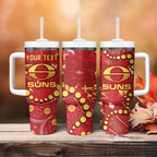 Personalized Gold Coast Suns Tumbler With Handle Aboriginal Pattern with Graffiti Style