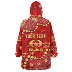Personalized Gold Coast Suns Wearable Blanket Hoodie Aboriginal Pattern with Graffiti Style