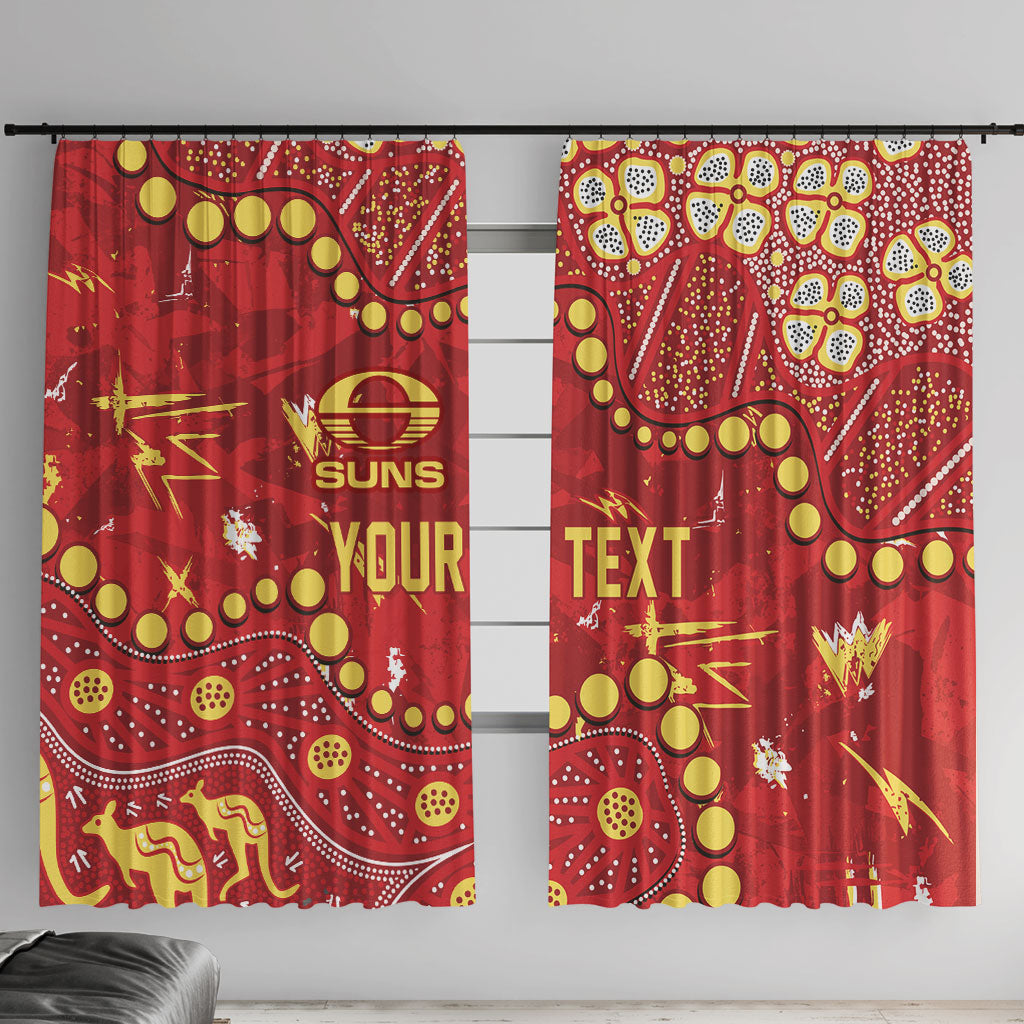 Personalized Gold Coast Suns Window Curtain Aboriginal Pattern with Graffiti Style
