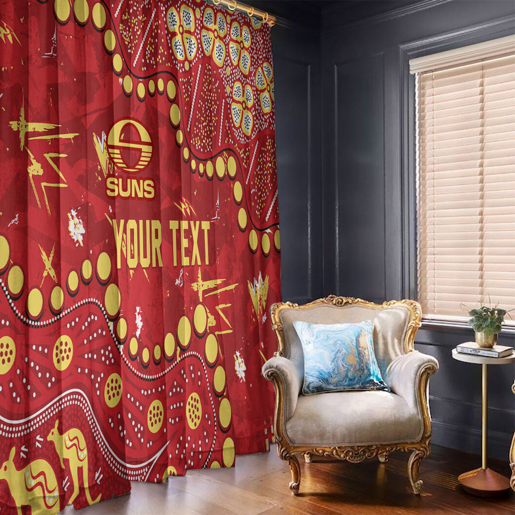 Personalized Gold Coast Suns Window Curtain Aboriginal Pattern with Graffiti Style