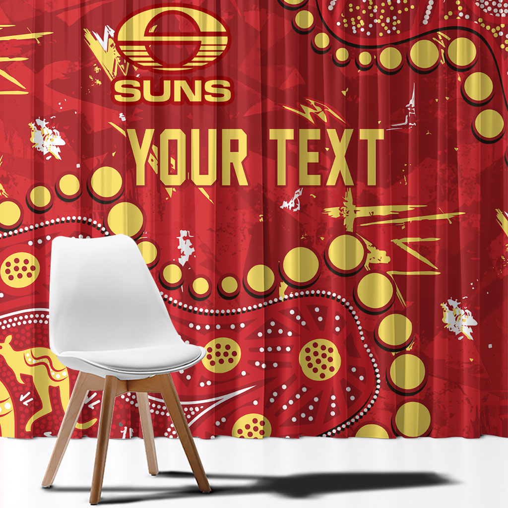 Personalized Gold Coast Suns Window Curtain Aboriginal Pattern with Graffiti Style