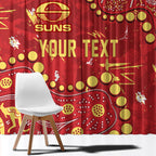 Personalized Gold Coast Suns Window Curtain Aboriginal Pattern with Graffiti Style