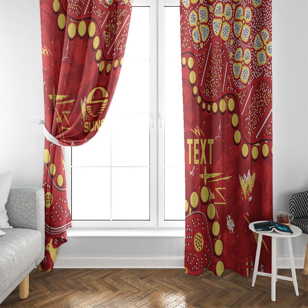 Personalized Gold Coast Suns Window Curtain Aboriginal Pattern with Graffiti Style