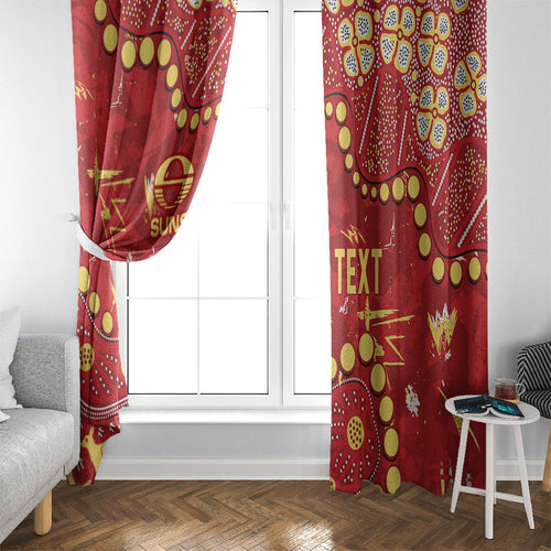 Personalized Gold Coast Suns Window Curtain Aboriginal Pattern with Graffiti Style