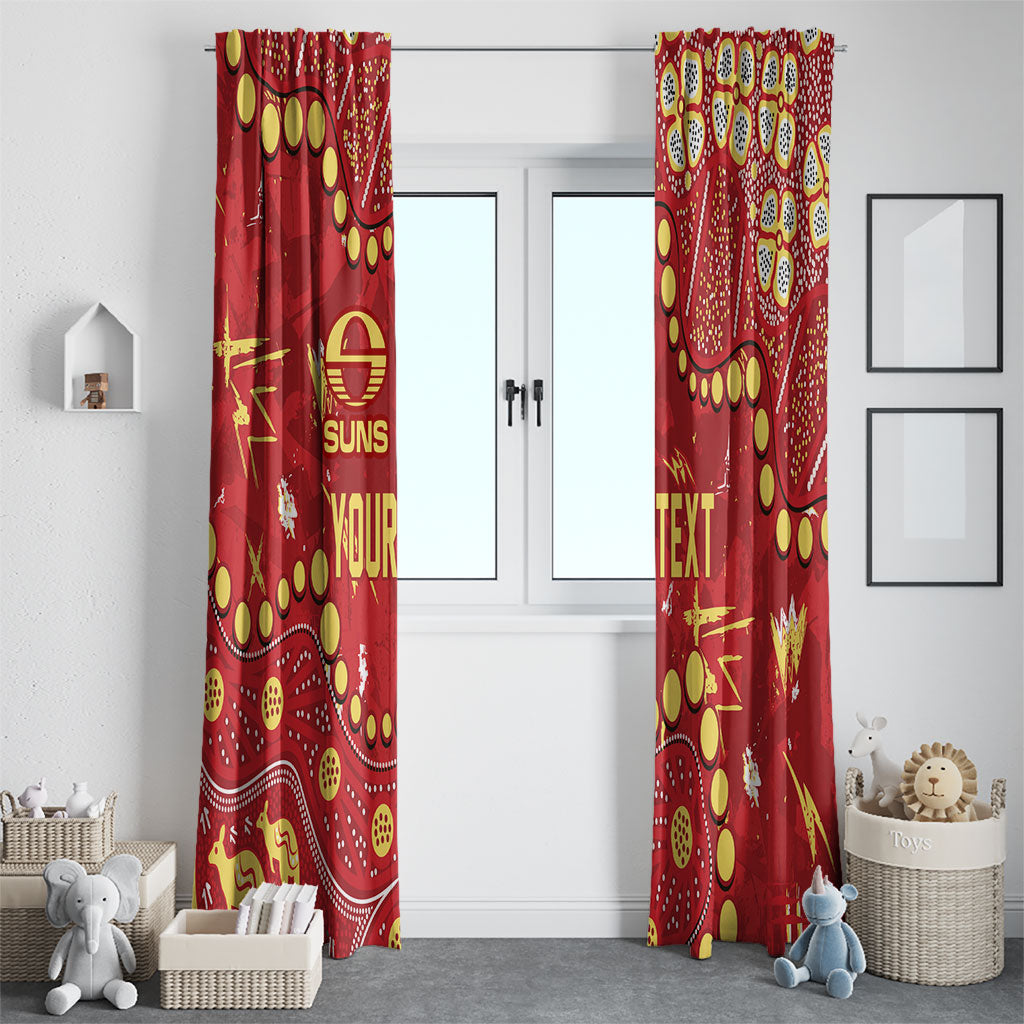 Personalized Gold Coast Suns Window Curtain Aboriginal Pattern with Graffiti Style