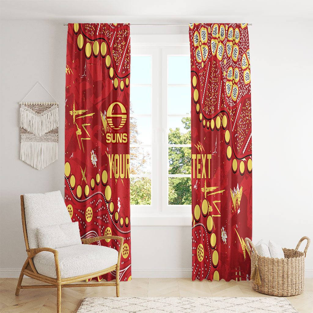 Personalized Gold Coast Suns Window Curtain Aboriginal Pattern with Graffiti Style