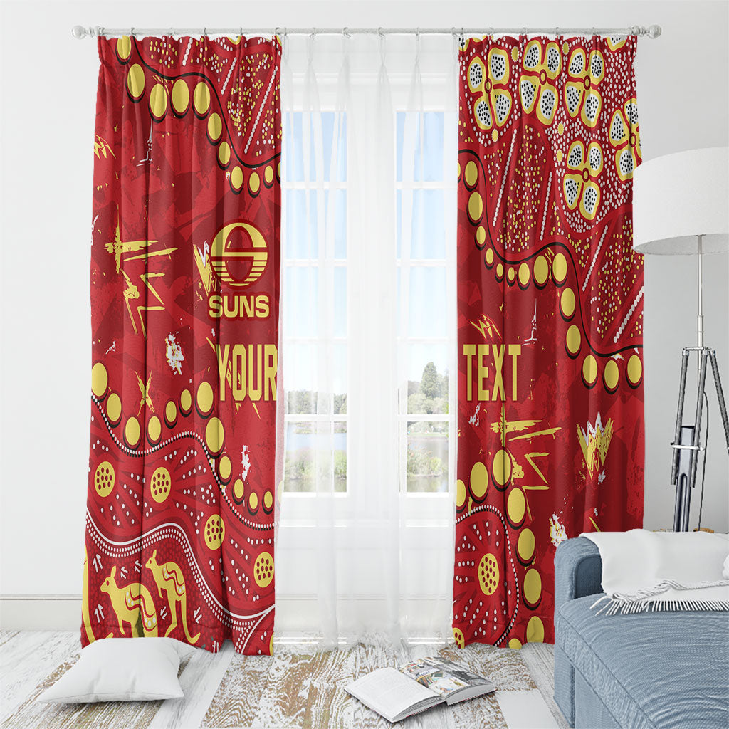 Personalized Gold Coast Suns Window Curtain Aboriginal Pattern with Graffiti Style