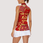 Personalized Gold Coast Suns Women Sleeveless Polo Shirt Aboriginal Pattern with Graffiti Style
