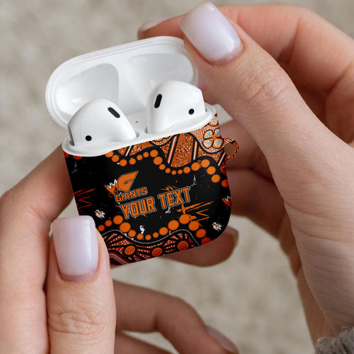 Personalized Greater Western Sydney Giants AirPods Case Aboriginal Pattern with Graffiti Style