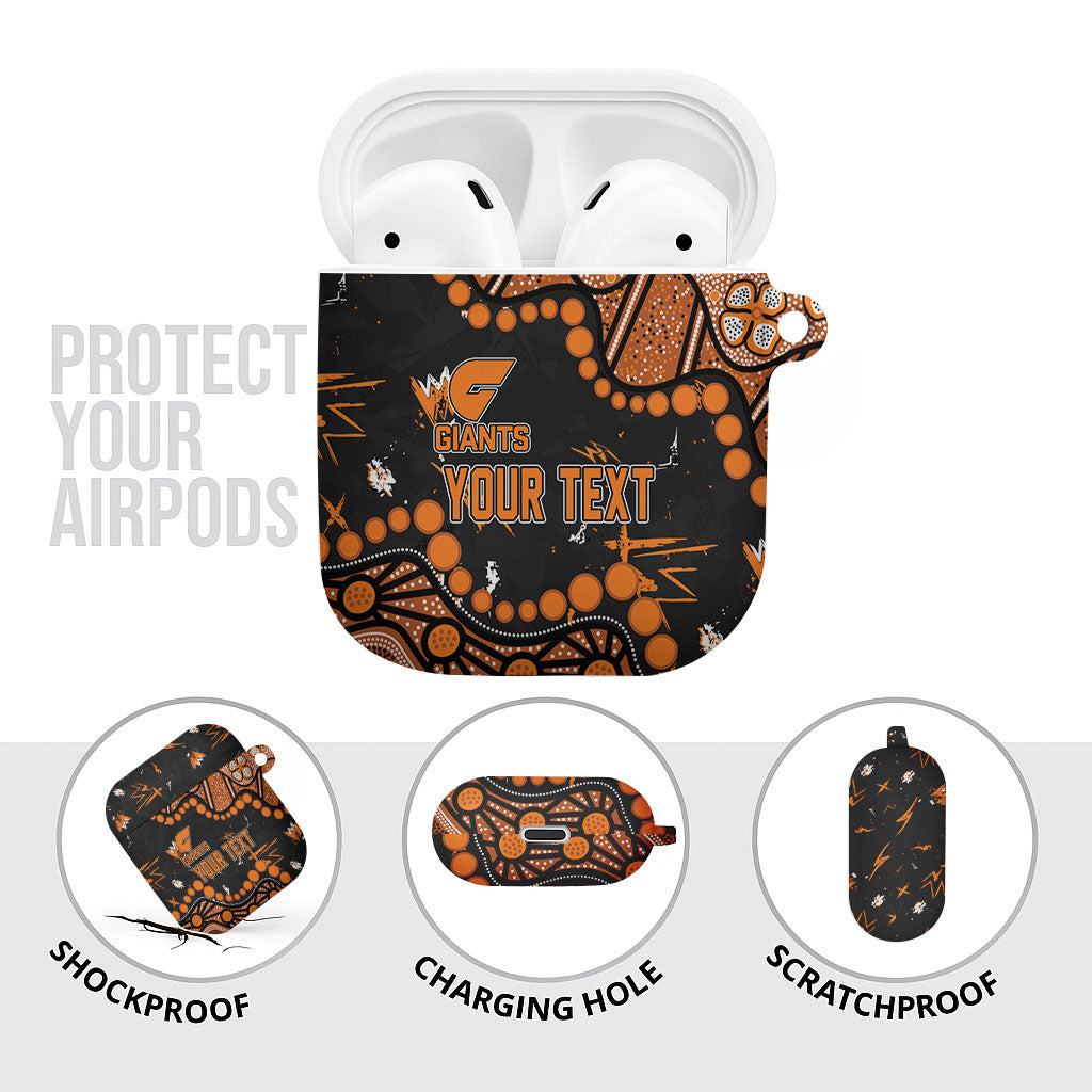 Personalized Greater Western Sydney Giants AirPods Case Aboriginal Pattern with Graffiti Style