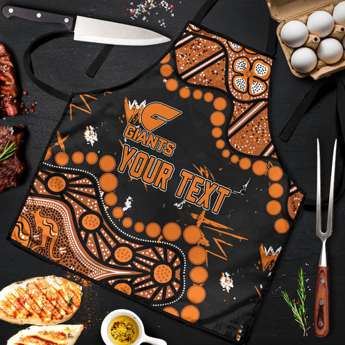 Personalized Greater Western Sydney Giants Apron Aboriginal Pattern with Graffiti Style