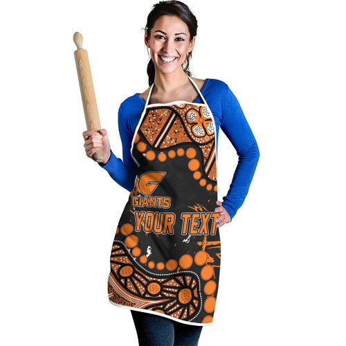 Personalized Greater Western Sydney Giants Apron Aboriginal Pattern with Graffiti Style