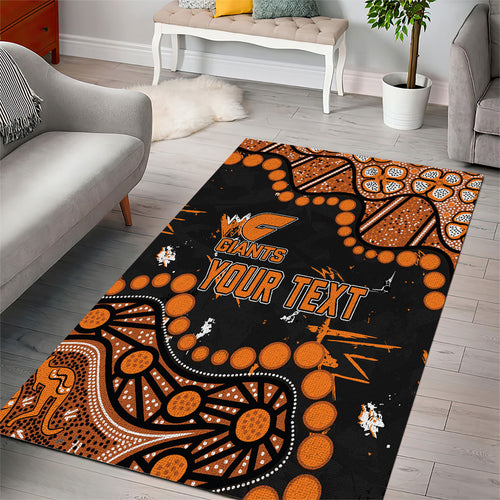 Personalized Greater Western Sydney Giants Area Rug Aboriginal Pattern with Graffiti Style