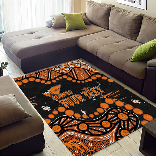 Personalized Greater Western Sydney Giants Area Rug Aboriginal Pattern with Graffiti Style