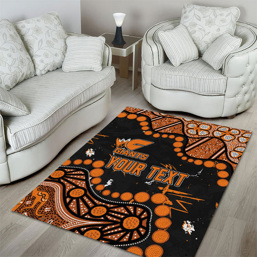 Personalized Greater Western Sydney Giants Area Rug Aboriginal Pattern with Graffiti Style