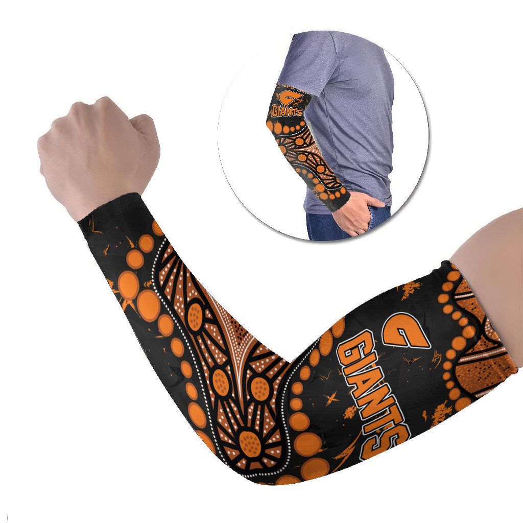 Personalized Greater Western Sydney Giants Arm Sleeves Aboriginal Pattern with Graffiti Style
