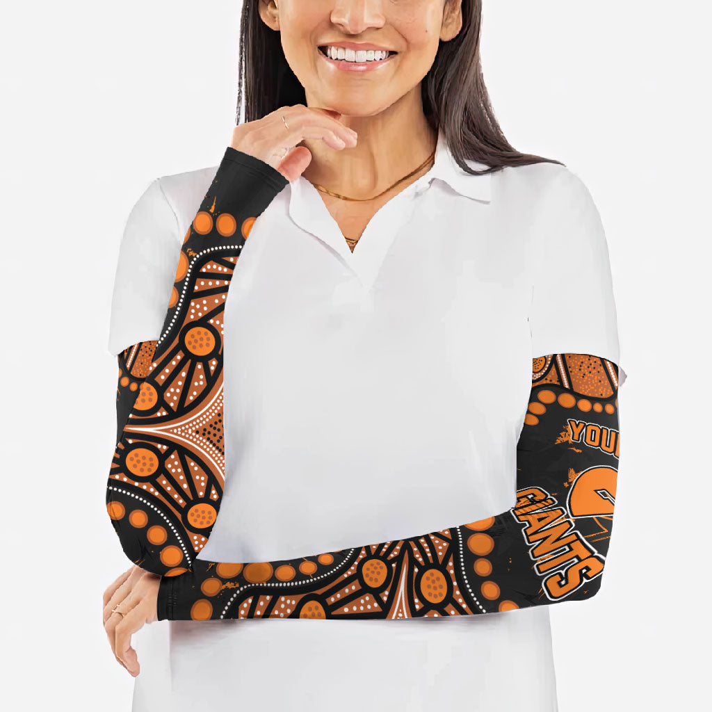 Personalized Greater Western Sydney Giants Arm Sleeves Aboriginal Pattern with Graffiti Style