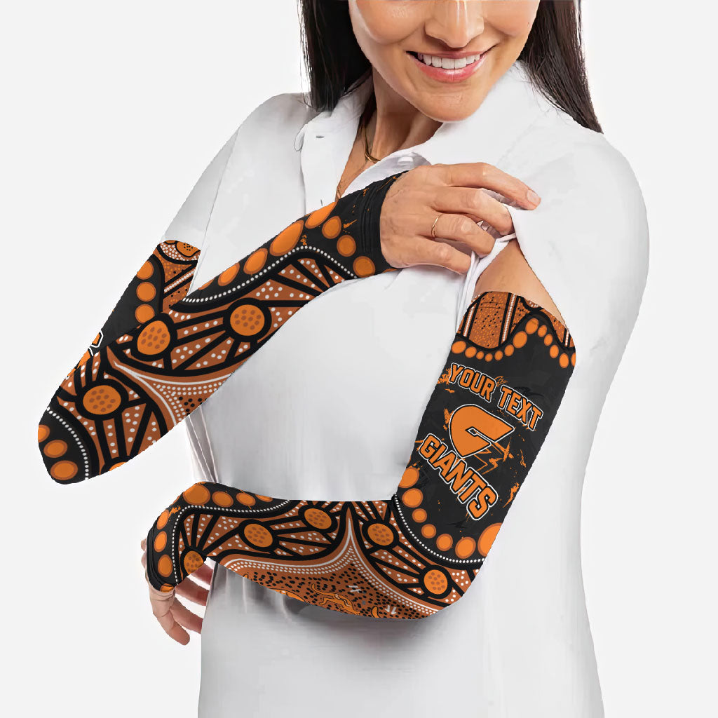 Personalized Greater Western Sydney Giants Arm Sleeves Aboriginal Pattern with Graffiti Style