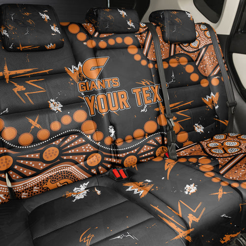 Personalized Greater Western Sydney Giants Back Car Seat Cover Aboriginal Pattern with Graffiti Style