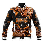 Personalized Greater Western Sydney Giants Baseball Jacket Aboriginal Pattern with Graffiti Style
