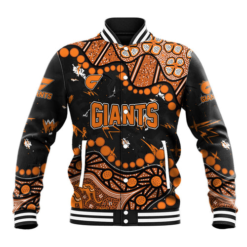 Personalized Greater Western Sydney Giants Baseball Jacket Aboriginal Pattern with Graffiti Style
