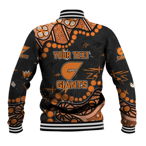 Personalized Greater Western Sydney Giants Baseball Jacket Aboriginal Pattern with Graffiti Style
