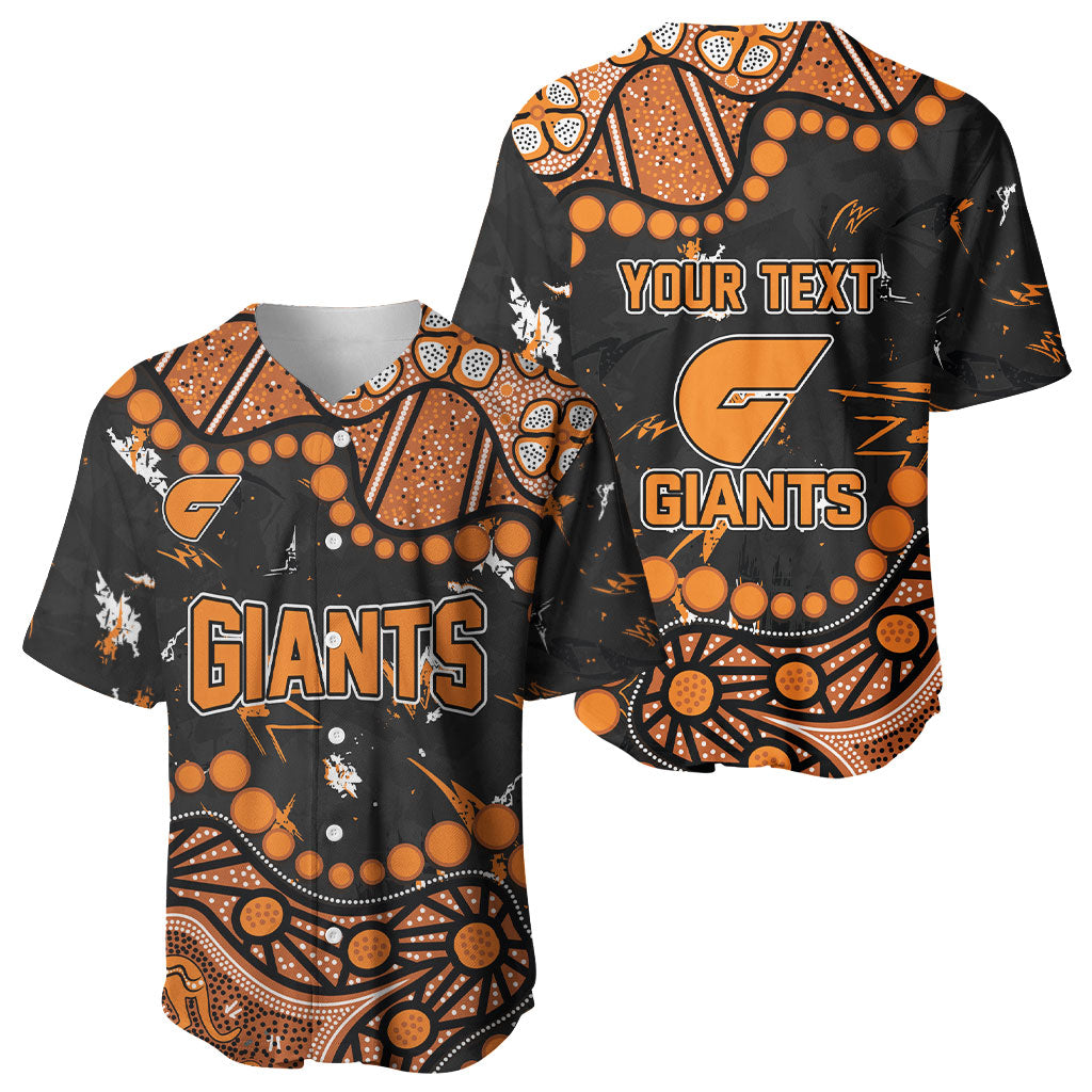 Personalized Greater Western Sydney Giants Baseball Jersey Aboriginal Pattern with Graffiti Style