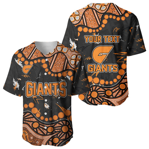 Personalized Greater Western Sydney Giants Baseball Jersey Aboriginal Pattern with Graffiti Style
