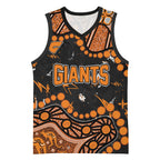 Personalized Greater Western Sydney Giants Basketball Jersey Aboriginal Pattern with Graffiti Style