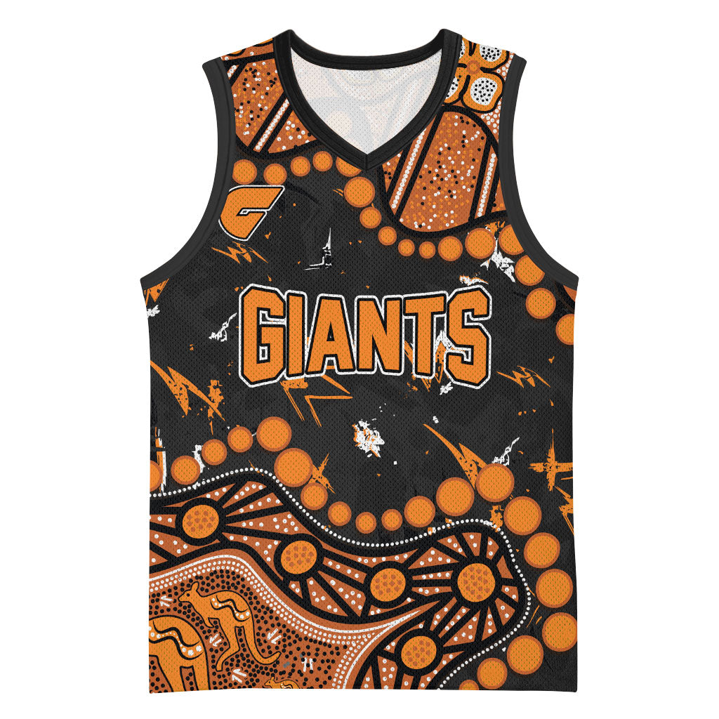 Personalized Greater Western Sydney Giants Basketball Jersey Aboriginal Pattern with Graffiti Style