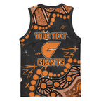 Personalized Greater Western Sydney Giants Basketball Jersey Aboriginal Pattern with Graffiti Style