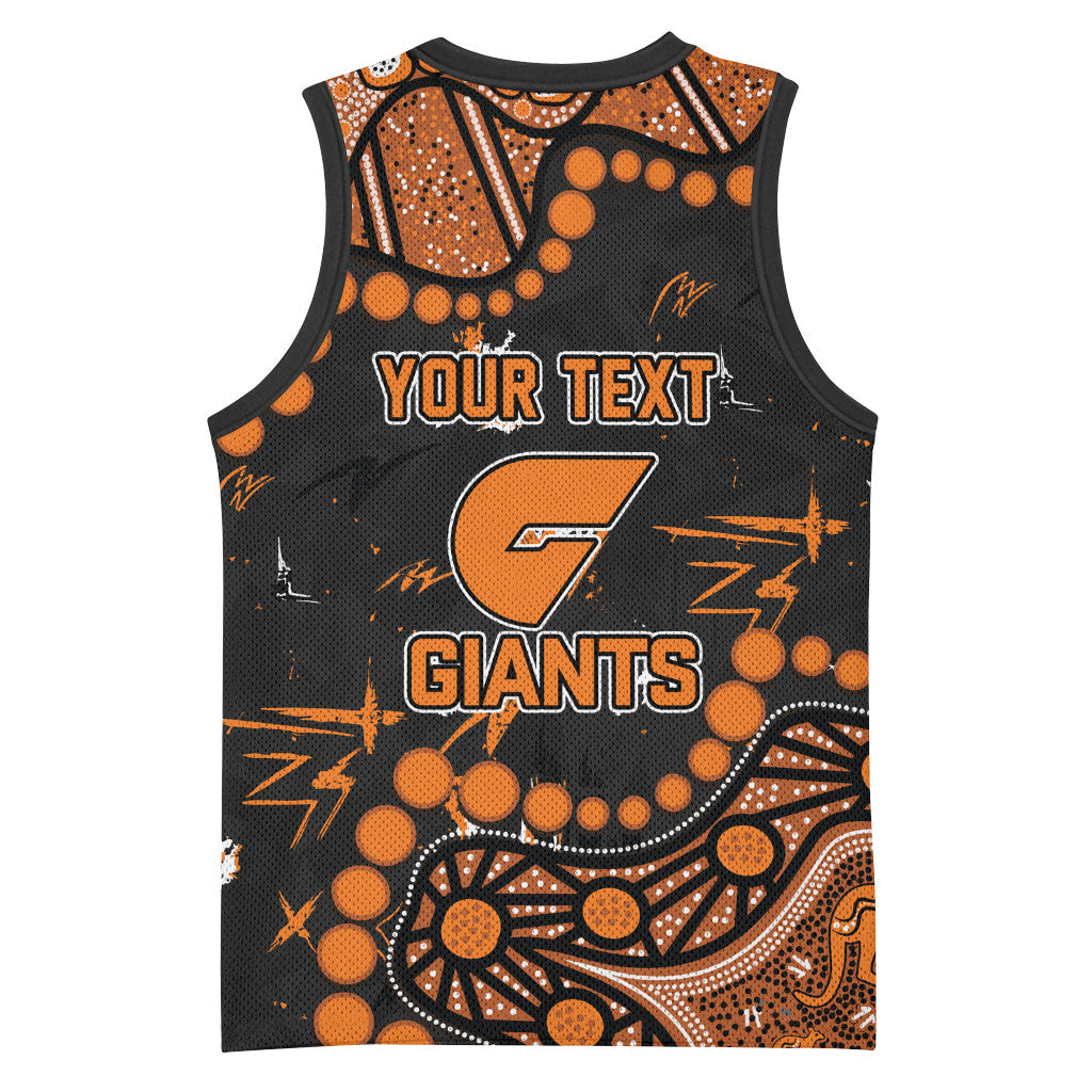 Personalized Greater Western Sydney Giants Basketball Jersey Aboriginal Pattern with Graffiti Style