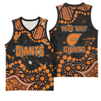 Personalized Greater Western Sydney Giants Basketball Jersey Aboriginal Pattern with Graffiti Style