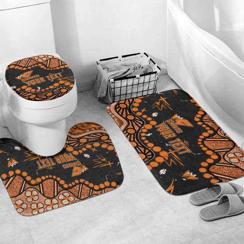 Personalized Greater Western Sydney Giants Bathroom Set Aboriginal Pattern with Graffiti Style