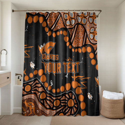 Personalized Greater Western Sydney Giants Bathroom Set Aboriginal Pattern with Graffiti Style