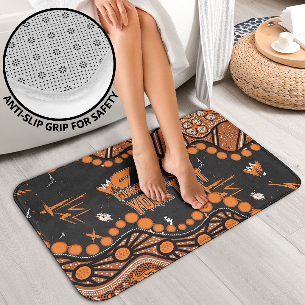 Personalized Greater Western Sydney Giants Bathroom Set Aboriginal Pattern with Graffiti Style