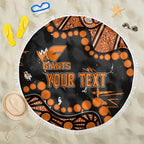 Personalized Greater Western Sydney Giants Beach Blanket Aboriginal Pattern with Graffiti Style