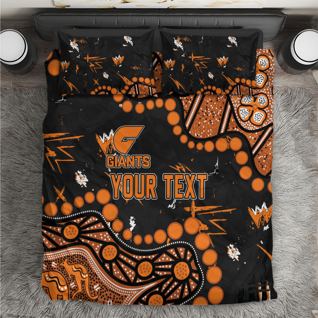 Personalized Greater Western Sydney Giants Bedding Set Aboriginal Pattern with Graffiti Style