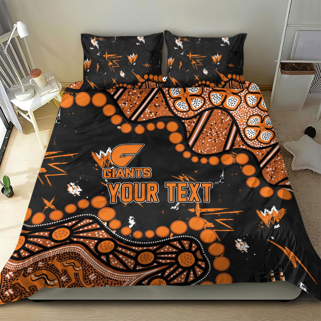 Personalized Greater Western Sydney Giants Bedding Set Aboriginal Pattern with Graffiti Style