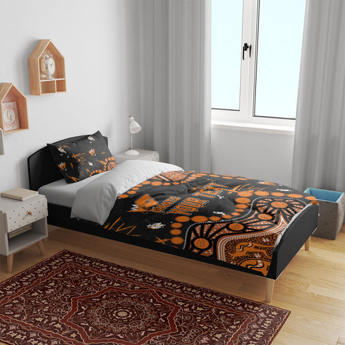 Personalized Greater Western Sydney Giants Bedding Set Aboriginal Pattern with Graffiti Style
