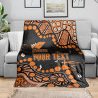 Personalized Greater Western Sydney Giants Blanket Aboriginal Pattern with Graffiti Style