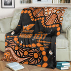 Personalized Greater Western Sydney Giants Blanket Aboriginal Pattern with Graffiti Style