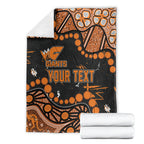 Personalized Greater Western Sydney Giants Blanket Aboriginal Pattern with Graffiti Style