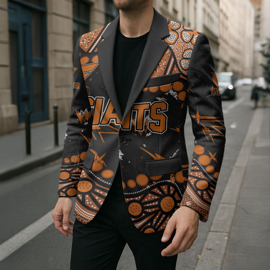 Personalized Greater Western Sydney Giants Blazer Aboriginal Pattern with Graffiti Style