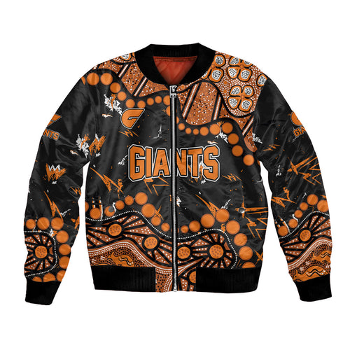 Personalized Greater Western Sydney Giants Bomber Jacket Aboriginal Pattern with Graffiti Style