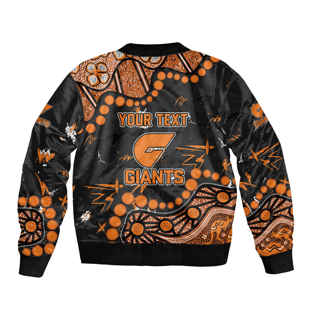 Personalized Greater Western Sydney Giants Bomber Jacket Aboriginal Pattern with Graffiti Style