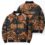Personalized Greater Western Sydney Giants Bomber Puffer Jacket Aboriginal Pattern with Graffiti Style